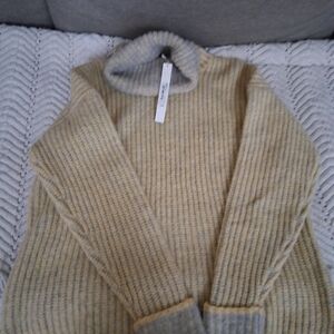 Caslon Mustard and Gray Turtleneck Sweater